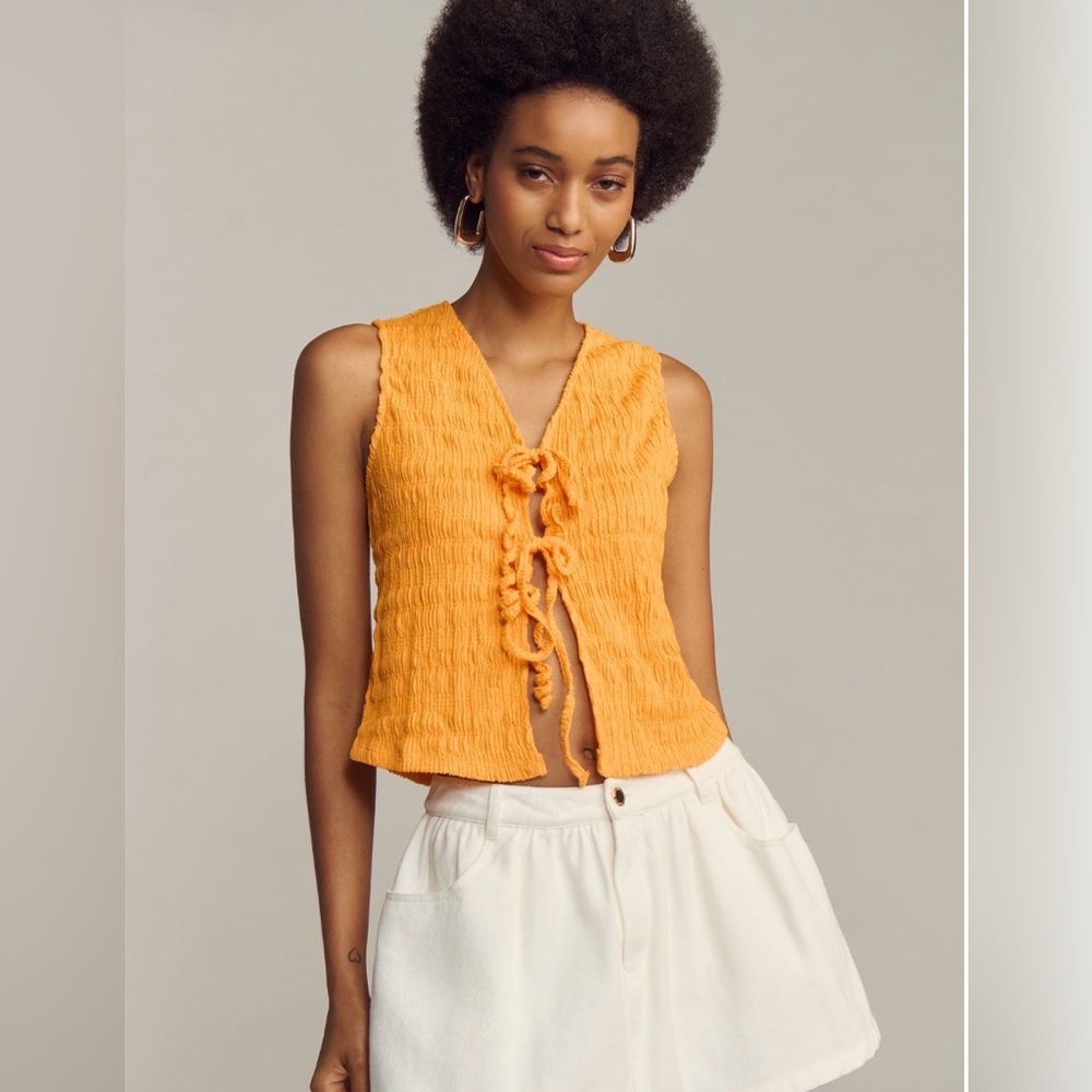 By Anthropologie Tie Front Tank